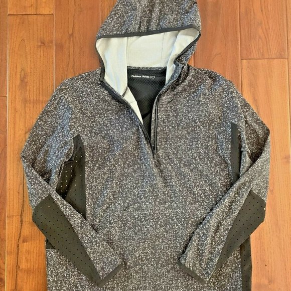 Outdoor Voices Lightweight Heather Grey 1/4 Zip Jacket Hooded Windbreaker Size s - Picture 10 of 12